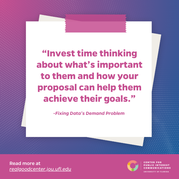 You’ll want to invest time thinking about what’s important to them and how your proposal can help them achieve their goals.