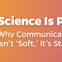 composite image of Audrey Goldfarb and text stating "Science isn't personal: why communicating emotion isn't 'soft,' it's strategic"